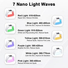 Máscara facial LED terapia de luz-7 colores lámpara de luz de terapia LED herramienta facial para el cuidado de la piel