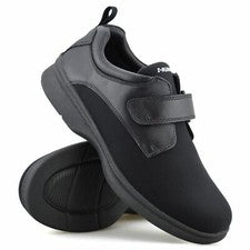 Zapatillas deportivas informales inteligentes de cuero para hombre de ajuste ancho de espuma viscoelástica para caminar 
