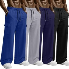 Paquete de 4 pantalones deportivos August Alley cargo para hombre pierna recta parte inferior abierta holgados jogger