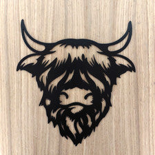 Arte de pared de vaca Highland de acero colgante hecho en el Reino Unido decoración del hogar 2 mm regalo agricultura co