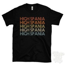 CAMISETA ESTILO RETRO REPETIDO ALTA ESPAÑA Hombre y Mujer Reino Unido Lugar Nombre Regalo