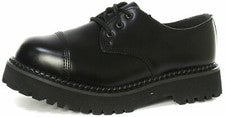 Amoladoras de cuero para hombre Boxer CS Berby negro encaje 3 ojales punta de acero zapatos Gibson