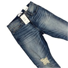 Pantalones de mezclilla ajustados desgastados elásticos Do It Big Do It lavado oscuro nuevos con etiquetas fashion nova 