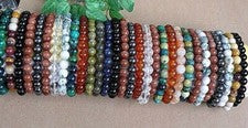 Pulseras Diferentes Gemas 6mm - (Flexibles) sobre Goma