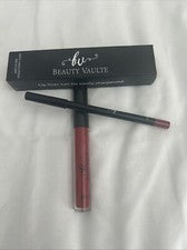 Juego de labios Beauty Vaulte Erupt lápiz labial líquido mate delineador de labios Natty Nat Carmin NUEVO