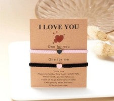 Conjunto de pulsera para parejas su corazón encanto te amo regalo novio novia