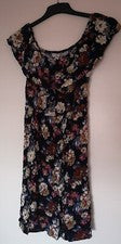 Kleid Damen M Schwarz Mit Blumen Muster Von Chicorée