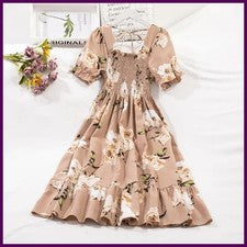 Vestidos de gasa de primavera y verano a la moda para mujer, cintura elástica, m