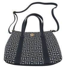 NUEVO CON ETIQUETAS Tommy Hilfiger Mujer Moda Monograma Pequeño Bolso Bowler - Piedra Clara/Tommy