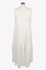 Set Damen Kleid Gr. 40 Weiß NEU Baumwolle Kleid Trägerkleid Dress