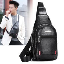 Bolso bandolera de cuero para hombre Bolso de hombro en el pecho Mochila Bolso bandolera de viaje Regalo EE. UU.