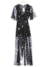 Vestido envolvente mujer Lovers + Friends negro blanco talla 34 elegante