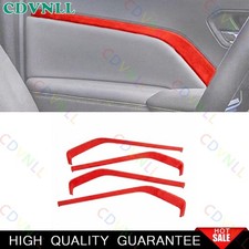 For Chevy Colorado 2023-2026 Red Suede Car Interior Door Panel Strip Cover Trim