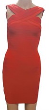 Sexy Mini Vestido Para Mujer Halter Rojo Vendaje Cena Moda Bodycon Talla Pequeña