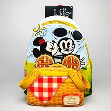 Mini Mochila de Picnic Loungefly Disney Mickey & Friends Perfumada Monedero Nuevo con Etiquetas