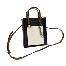 MINI BOLSO MUJER MARC JACOBS H002L03FA22 CUERO CREMA BRONCEADO NEGRO HERRAJES DORADOS
