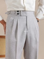 Nuevo Vestido Formal Estilo Italiano Para Hombre Informal Pantalones Largos Pantalones Negocios Plisados