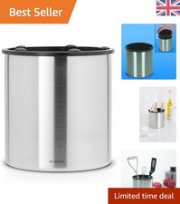 Soporte para utensilios de cocina de acero inoxidable con cubo interior - Diseño redondo de 5,9 cm