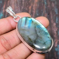 Colgante de joyería de plata de ley 925 hecho a mano con piedras preciosas de labradorita regalos por amor