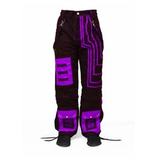 Pantalones MIKAWIM Cyber Techwear Negro Púrpura Unisex Gótico Sueltos Estilo Callejero