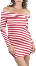 Vestido para mujer ToBeInStyle a rayas fuera del hombro