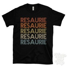CAMISETA ESTILO RETRO REPETIDO RESAURIE para hombre y mujer Reino Unido top name regalo