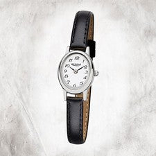 Regent Mini Reloj Pulsera Mujer De Cuero F-976 Cuarzo Negro URF976