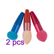 Juego de 2 brochas de base en polvo Beauty Puff esponja de maquillaje pequeña para rostro