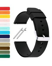 Correa de reloj de silicona 20 mm negra NUEVO universal cierre rápido correa de reloj n.º3