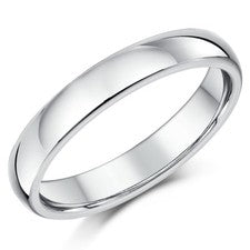 Alianza de boda de plata esterlina con forma de corte pesada de 4 mm para hombre y mujer