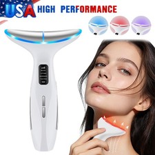 Terapia de Luz LED Masajeador Facial Anti Envejecimiento Dispositivo de Belleza Levantamiento de Cuello 3 Colores