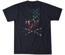 Camiseta estilo obús para hombre calavera bandera militar gruñido MFG