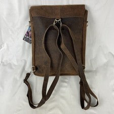 Mochila Bandolera Bolso de Cuero Better Way Design Grande Pesada Hecha en Bolivia