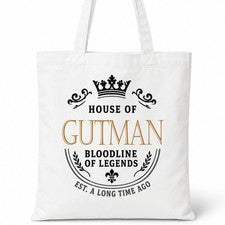 Bolso de Mano GUTMAN Family Surname House Of White Algodón