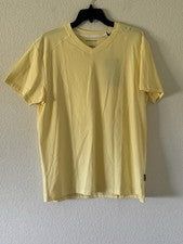 Camiseta Kenneth Cole Grande Tejida Cuello en V Amarillo Pera Helada Suave $49