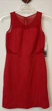 Vestido Kensie Mujer Pequeño Rojo Sin Mangas Hasta la Rodilla Cremallera Texturizado ¡NUEVO CON ETIQUETAS! MZZ4