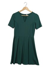 Vestido de punto H&M talla 38 verde oscuro punto acanalado recortado
