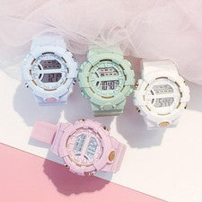 Reloj electrónico deportivo simple temperamento look resina PVC correa unisex