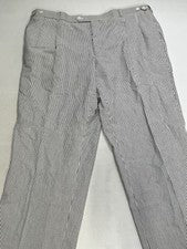 Pantalones Para Hombre Bolzano Azul Rayas Estilo Seersucker 43W NUEVO