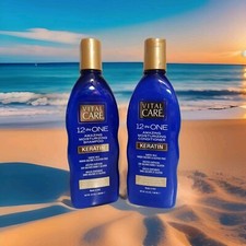 2 botellas Vital Care 12 en uno (1 champú 1 acondicionador queratina 10,2 oz.)