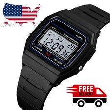 Reloj Cronómetro Cronógrafo Deportivo Unisex Hombre F 91W Clásico Digital Correa Resina*