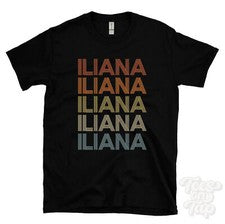 CAMISETA ESTILO RETRO REPETIDA ILIANA Hombre y Mujer Novedad Genial Nombre Regalo
