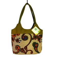Nuevo con etiquetas Cartera Anokhi Bags Go Verde Mariposa Paisley Ecológica B10