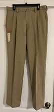 "Pantalones Haggar para hombre caqui calce clásico cintura expandible oculta sin planchar 34 W 32"" pulgadas"