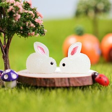 6 Piezas Estatuilla Conejo Conejito Decoraciones para Hogar Adorno Luminoso
