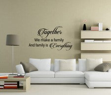 Juntos hacemos una familia lo es todo pegatinas de pared cotización decoración del hogar Reino Unido zx111