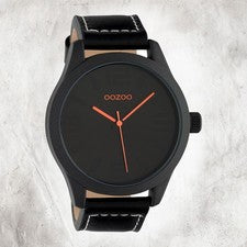 Oozoo Reloj Hombre Cuero C1069 Analógico Cuarzo Pulsera Negro Timepieces UOC1069
