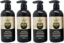 x4 Champú para barba para hombre lavado bigote facial cuidado del cabello limpiador