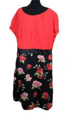 VESTIDO DE VERANO VESTIDO DE ETUIKLEID BPC PREMIUM FLORES ROSAS NEGRO ROJO ROSA T. 54
