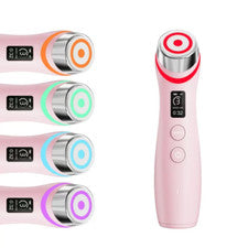 Nuevo dispositivo LED de brillo de vidrio real masajeador facial cuidado de la piel dispositivo de belleza rosa/azul